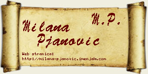 Milana Pjanović vizit kartica